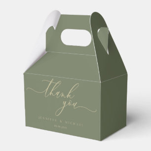 Sage Minimal Signature Thank you Favor Box