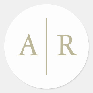 Sage Minimalist Elegant Envelope Seal,  Classic Round Sticker