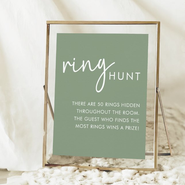 Sage Minimalist Script Bridal Shower Ring Hunt Poster (Creator Uploaded)
