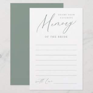 Sage minimalist share a memory bridal shower game