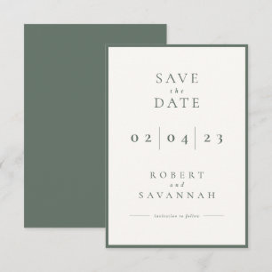 Sage Minimaliste Enregistrer la carte Date