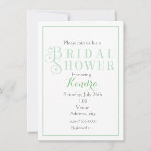 Sage Mint Green Fête des mariées Classy Invitation