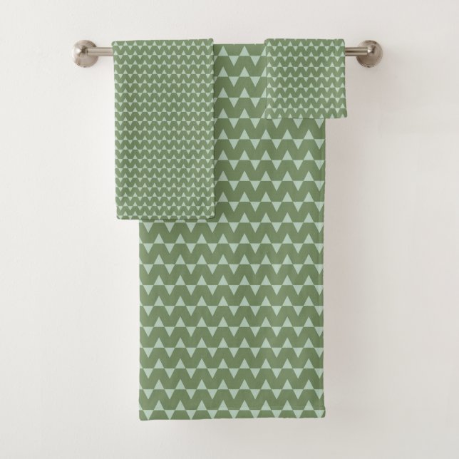 Sage Mint Zigzag Pattern Modern Geometric Green (En situation)