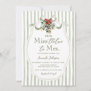 Sage Miss-tletoe to Mrs. Christmas Bridal Shower Invitation