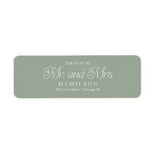 Sage Modern Minimalist Future Mr and Mrs Return