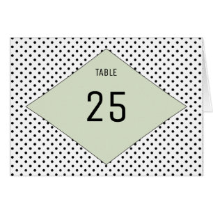 Sage Modern Polka Dots Table Number
