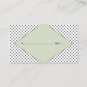 Sage Modern Polka Dots Wedding Place Cards