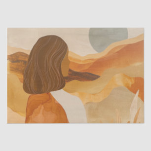 Sage Moon Boho Desert Hills Terracotta Landscape Tissue Paper