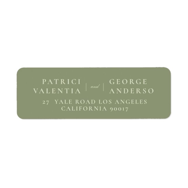 sage moss wedding envelope return address labels (Front)