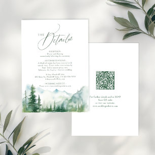 Sage Mountain Forest Rustic QR code Details Card