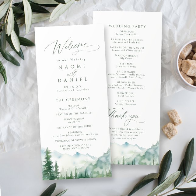 Sage Mountain Forest Rustic Wedding Programs (Sage Mountain Forest Rustic Wedding Programs)
