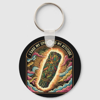 Sage My Space and My Attitude Smudging Cleansing A Keychain