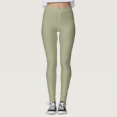 Sage Natural Green Solid Colour  Leggings (Front)