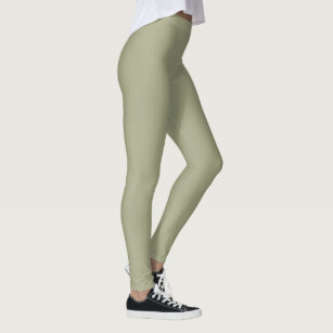 Sage Natural Green Solid Colour  Leggings