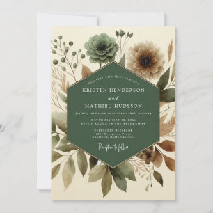 Sage Naturalist Meadow Wedding Invitation