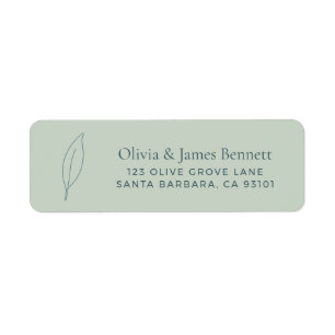 Sage Olive Branch Wedding Return Address