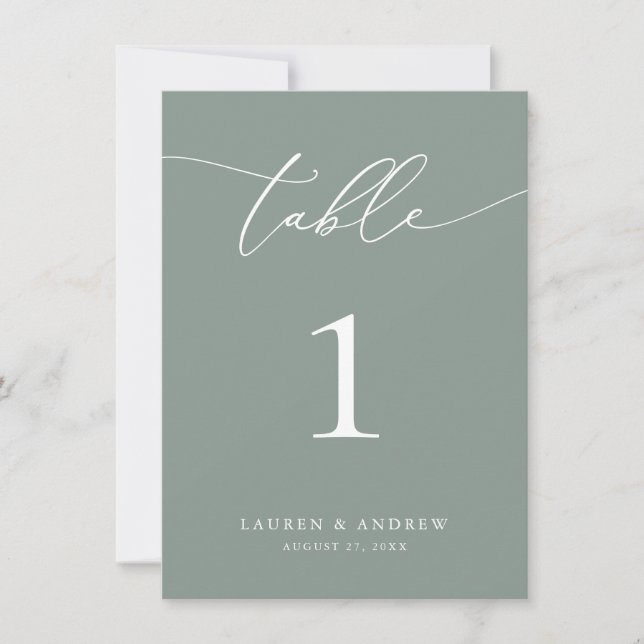 Sage Olive Green Minimalist Wedding | Event Custom Invitation (Front)