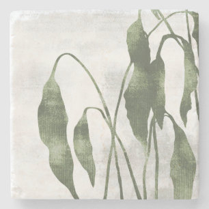 Sage Olive Green Painterly Botanical Art 03 Stone Coaster