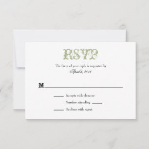 Sage Olive Green Plain Mariage simple Cartes RSVP
