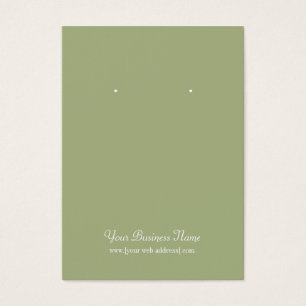 Sage Olive Green Plain Simple Custom Earrage Card