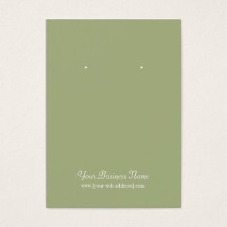 Sage Olive Green Plain Simple Custom Earrage Card