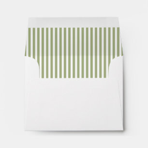 Sage Olive Green Stripe Lined Envelopes