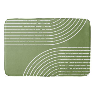Sage Olive Minimalist Bath Mats