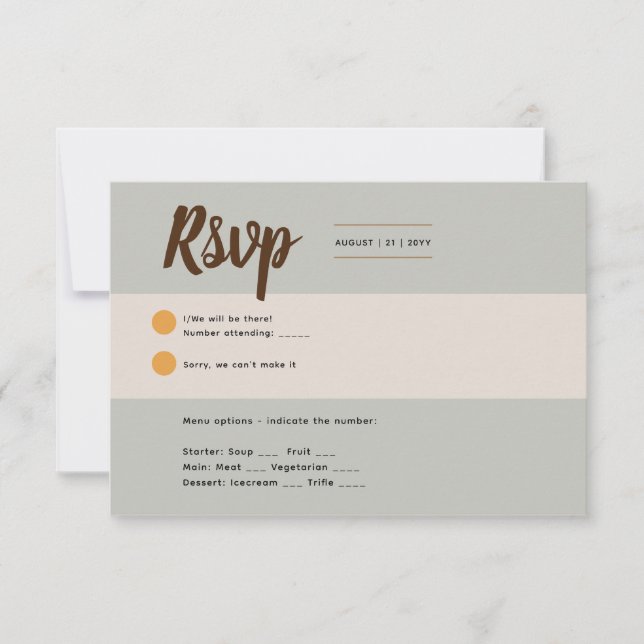 Sage Olive RSVP pour correspondre à Rustic Fall In (Devant)