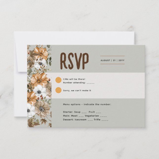Sage Olive RSVP to match Rustic Fall Invitations (Front)