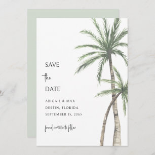 Sage Palm Tree Destination Save the Date