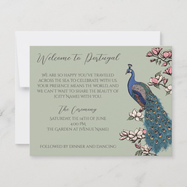 Sage Peacock Destination Welcome Schedule (Front)