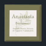 Sage Personalized Bridesmaid Name Magnet<br><div class="desc">Celebrate your bridal party with this elegant personalized bridesmaid name magnet, featuring a custom name design framed with a classic sage green border. This stylish and meaningful keepsake makes a thoughtful gift for bridesmaids, maid of honor, or any special member of your wedding party. The minimalist design pairs a clean...</div>