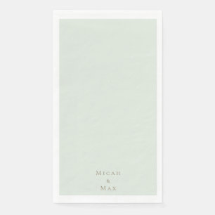 Sage Personalized Wedding Gold Text Napkin