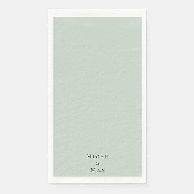 Sage Personalized Wedding  Napkin (Front)