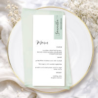 Sage Personnalisé avec le Nom de l'Invité Menu Élé