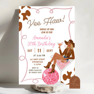 Sage Pink Stripe Pasta Night Birthday Dinner  Invitation