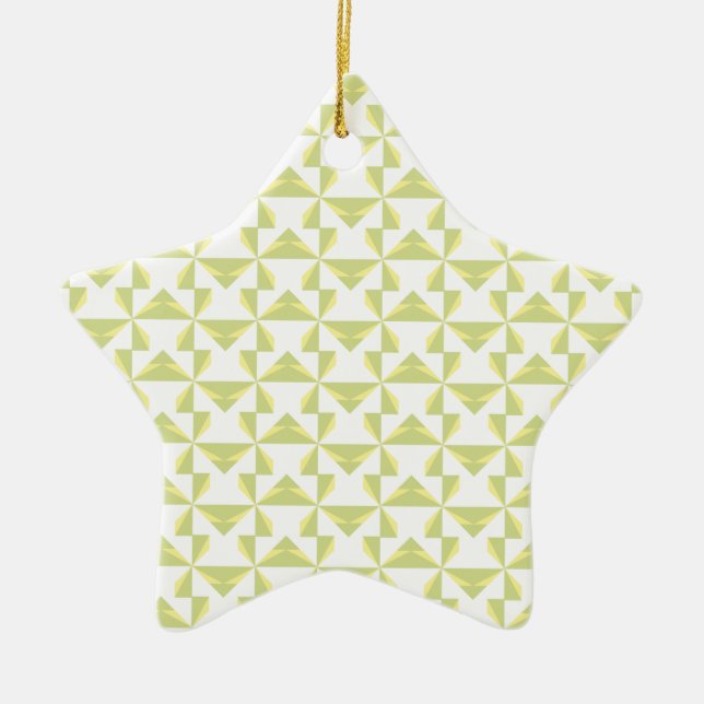 Sage Pinwheels Ceramic Ornament (Front)