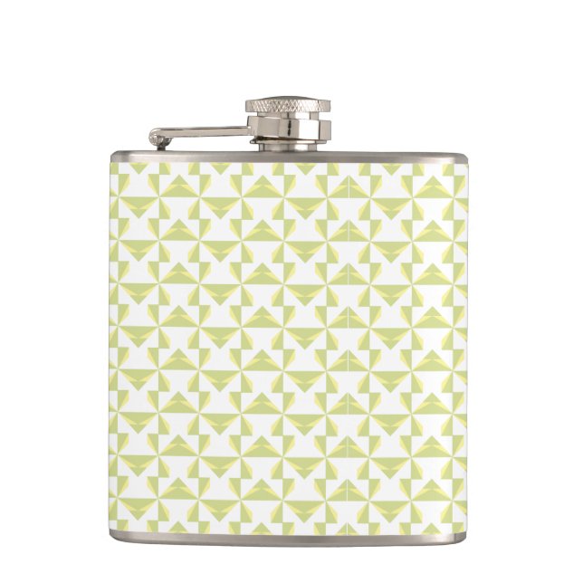 Sage Pinwheels Hip Flask (Front)