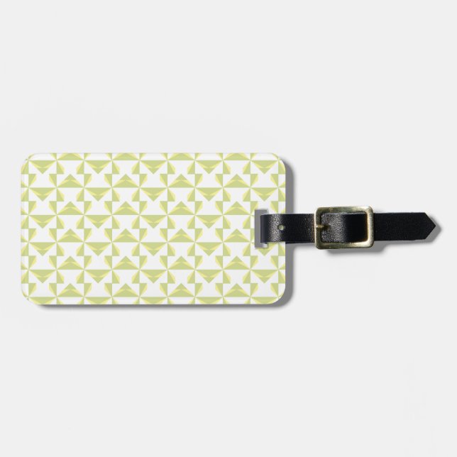 Sage Pinwheels Luggage Tag (Front Horizontal)