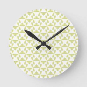 Sage Pinwheels Round Clock