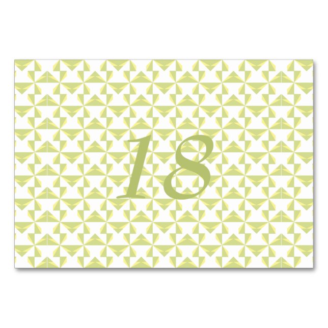 Sage Pinwheels Table Number (Front)