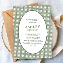 Sage Rattan Border Bridal Shower