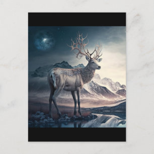 Sage reindeer postcard