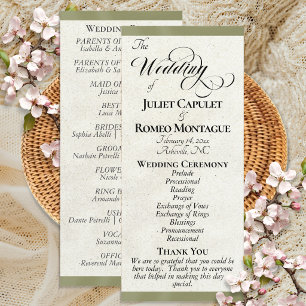 Sage Ribbon Wedding Program