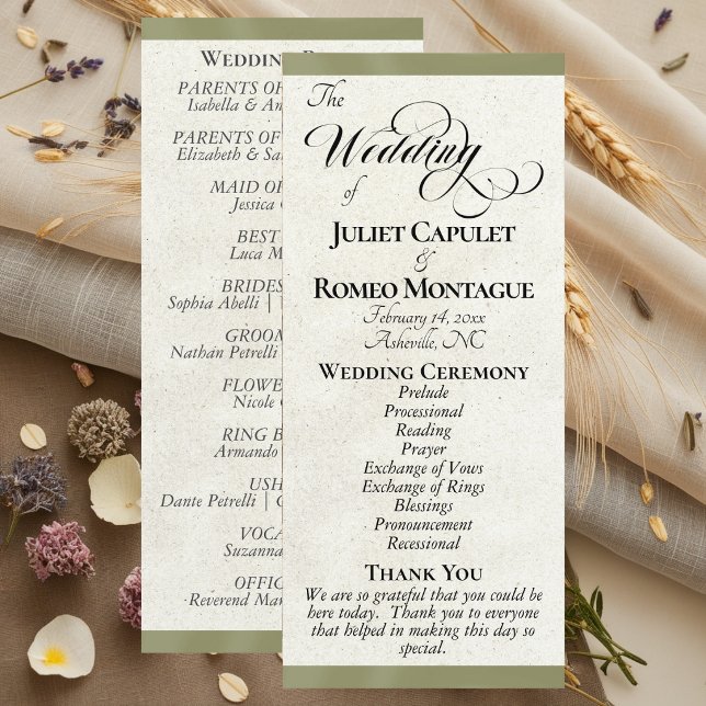 Sage Ribbon Wedding Program (Creator Uploaded)