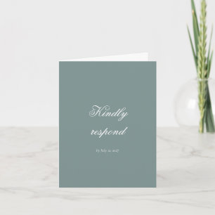 Sage Rococo Wedding RSVP Card