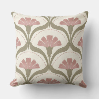 Sage & Rose Floral Throw Pillow