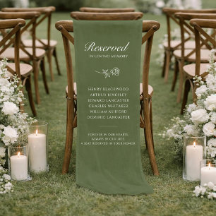 Sage Rose Reserved Honouring Loved Ones Wedding Short Table Runner