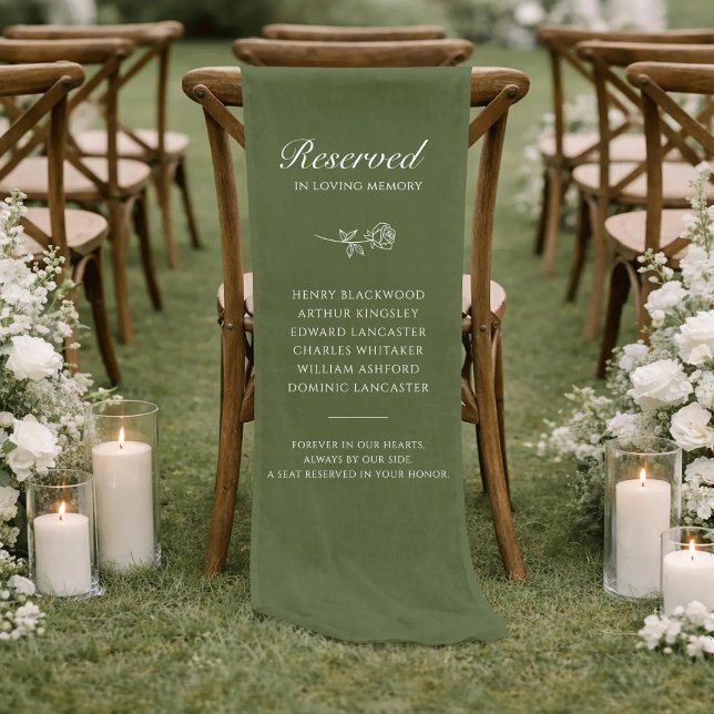 Sage Rose Reserved Honouring Loved Ones Wedding Short Table Runner (Creator Uploaded)