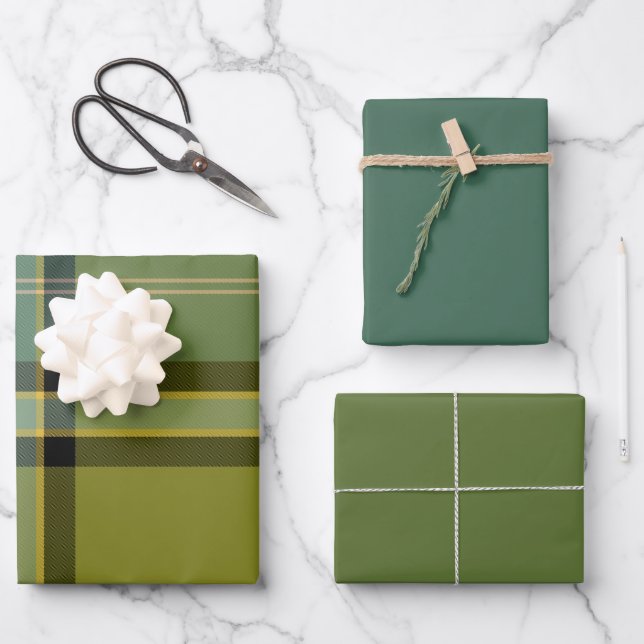 Sage & Rosemary Wrapping Paper Flat Sheet Set of 3 (Front)
